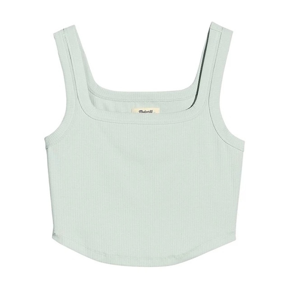 Madewell The Tailored Crop Tank in Sleekhold, L, Pistachio Green